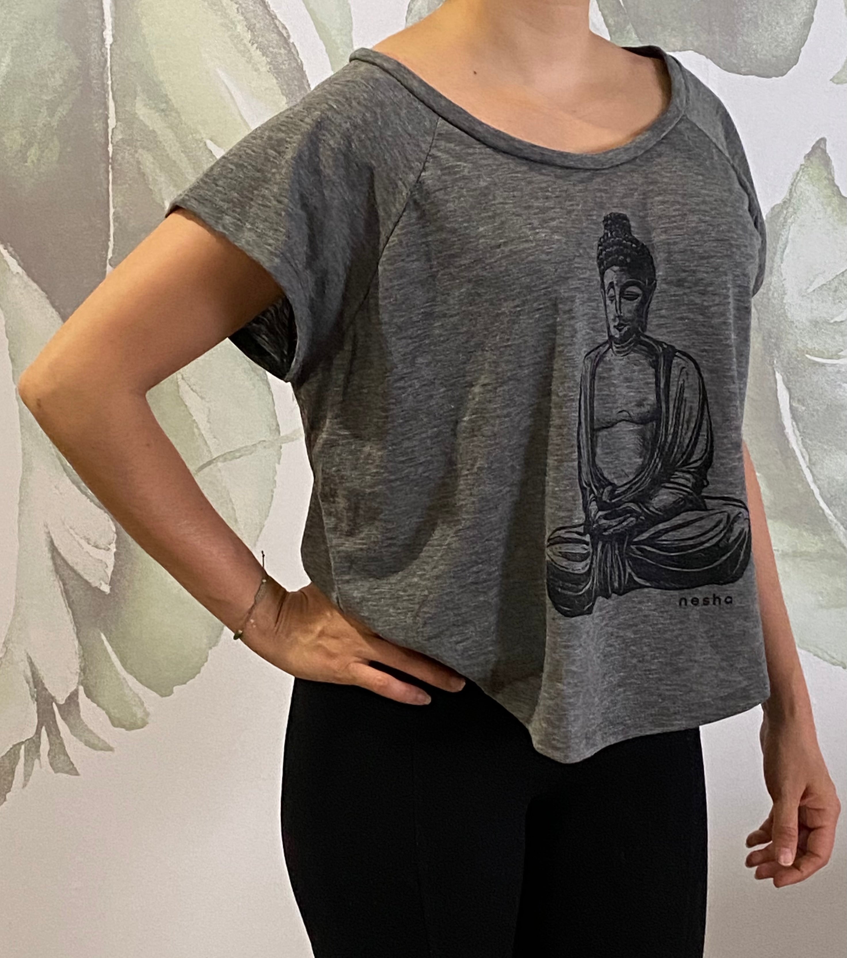 BLUSA MILA GRIS OXFORD BUDA