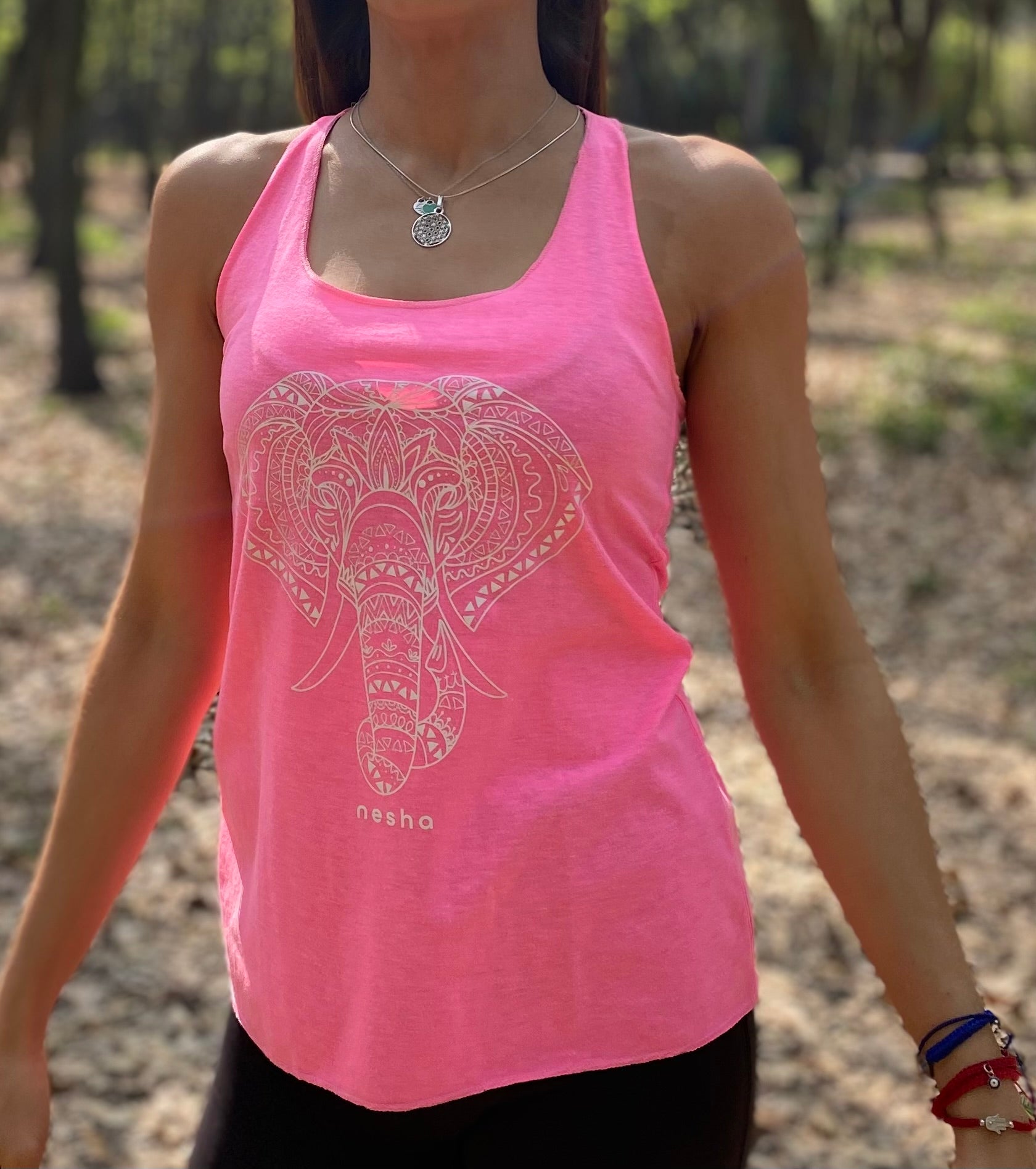 TANK TOP ROSA NEON GANESH NESHA YOGA WEAR tank-top-rosa-neon-ganesh-nesha-yoga-wear